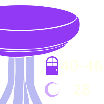 vector of a zoomed-in bar stool that has 40 to 46 next to a door, and 28 next to a moon