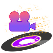 cytube logo over floating music notes and record