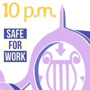a mini orchestrion, 10 p.m., and safe for work symbol